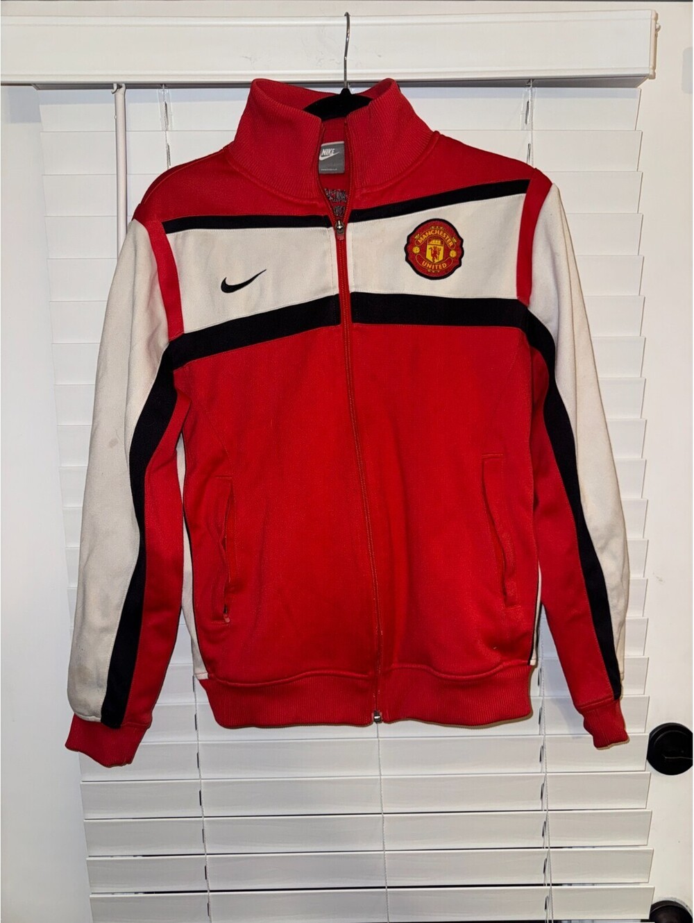 Manchester United Authentic Football Soccer Jacket Nike Size Small - See stains